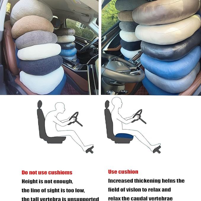 adult short driver car seat booster/booster seat for adults/thick Office Chair Booster Seat,for Short People Effectively Increase Field of View Lower Back Fatigue Relief,for Cars,Office,Home（White）