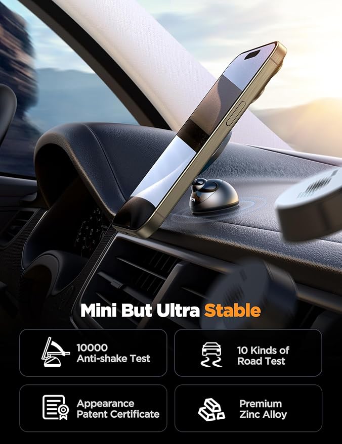 JOYROOM for MagSafe Car Mount, All-Metal Magnetic Phone Holder for Car, [Stronger Magnet] Car Magnet Phone Mount for Dash, Fit for iPhone 16 15 14 13 12