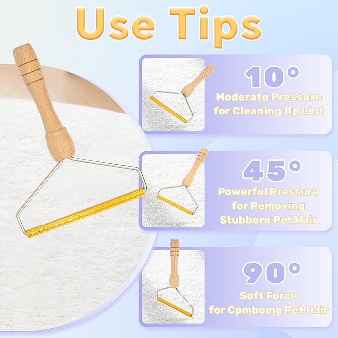2 Pack Pet Hair Removal Tool, Cleaner Pro Pet Hair Remover for Cat and Dog, Reusable Carpet Scraper Lint Remover, Lint Shaver for Couch, Carpet, Clothing, Bedding, Car, Furniture, Pet Towers