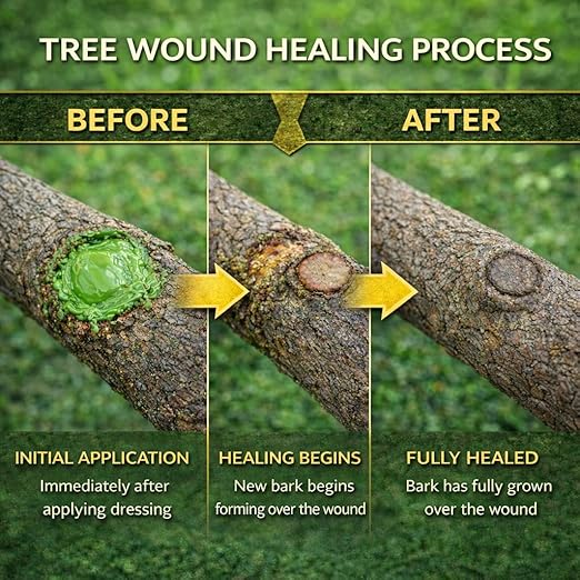 Tree Wound Sealer, Tree Pruning Sealer & Wound Dressing Healing Paste for Grafting, Pruning & Damaged Bark, Waterproof Tree Repair Sealant for Bonsai, Fruit Trees, Roses, Shrubs – 8oz