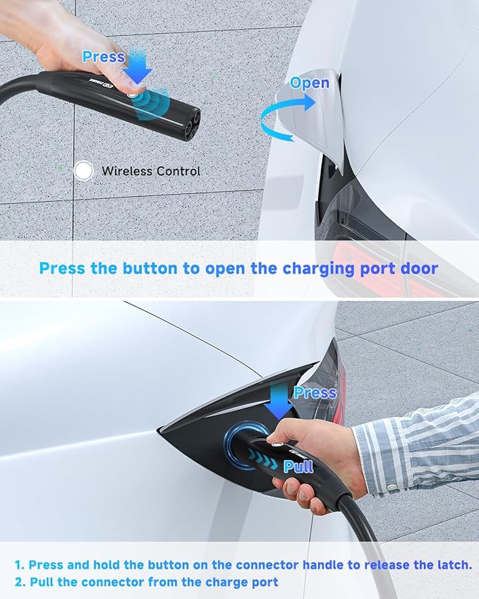 EVDANCE Level 2 EV Charger for Tesla, 40A / 9.6kW Fast Home EV Charging Station with NEMA 14-50 Plug, 25FT Cable, Adjustable Current & Delay Timer, Compatible with All Tesla Model 3/Y/S/X (NACS Plug)
