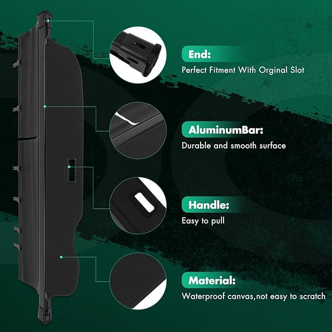 SCITOO Cargo Cover 2010-2022 for Lexus GX460 4.6L Upgraded Retractable Rear Trunk Cover with Aluminum PVC&Plastic
