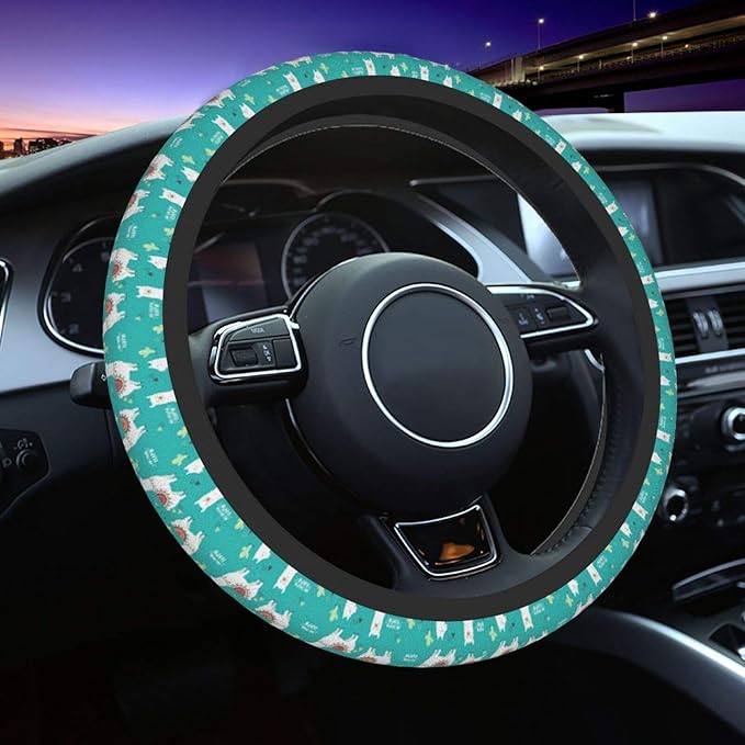 Llama Universal 15 Inch Steering Wheel Covers Non Slip Neoprene Car Wrap Cover For Adults