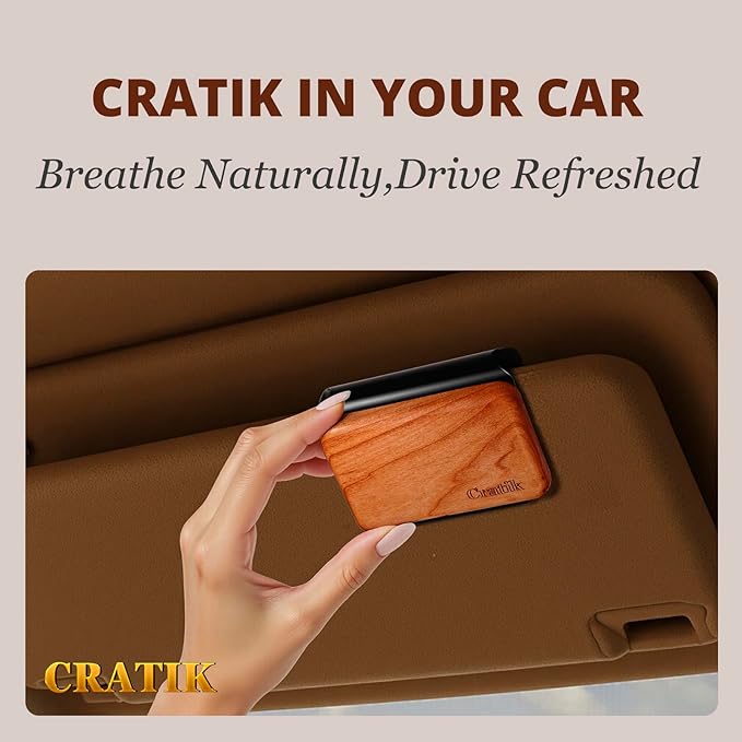 Car Air Freshener - Wood Air Freshener - Car Odor Eliminator for Visor Clip-Variety Scent Refill, Vehicle Scent Diffuser for Cabin, Truck & SUV - Pack of 3 (Teak-Amber-Cabana)-CLIP INCLUDED
