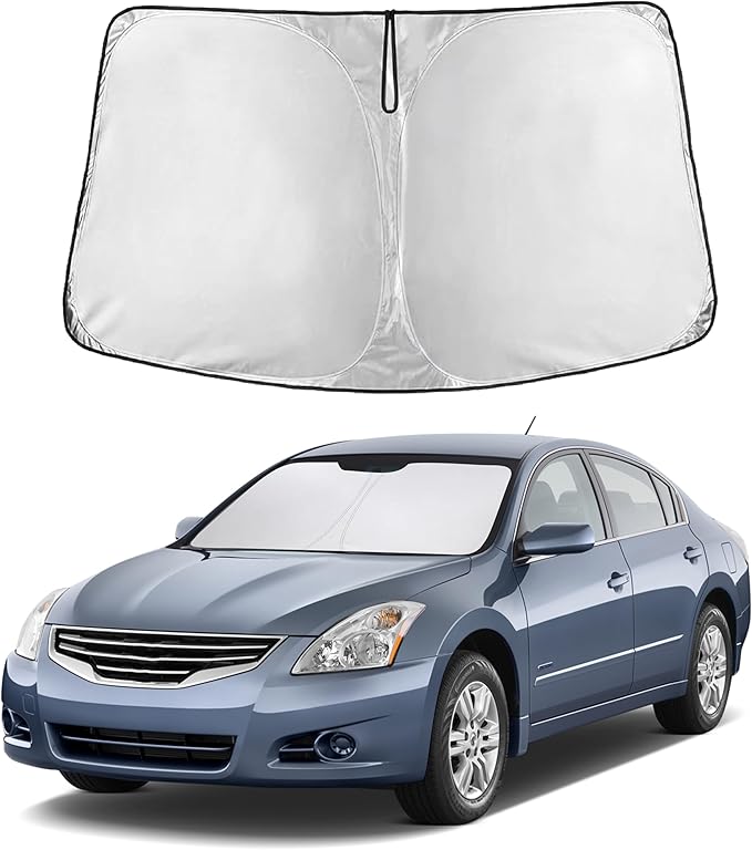 EcoNour Windshield Sunshade Compatible for Nissan Altima 2007-2010 2011 2012, Sun Visor for Front Windshield & Window Sun Shade Cover, UV Heat Blocker & Protector, Car Accessories