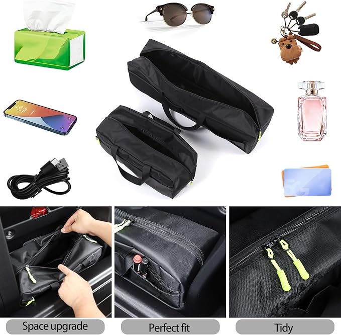 Lcojicep Car rear seat hidden storage bag Compatible with Tacoma 2016-2024 Oxford Cloth Car back seat back storage bag Accessories (2 Pcs)