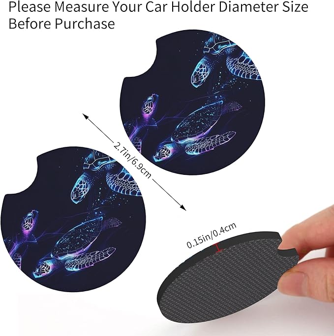 Sea Turtle Steering Wheel Cover - Bule Sea Turtle Steering Wheel Cover Anti-Slip Breathable Universal 14-15 Inch Car with 2 Pcs Car Coasters Suitable Men Women