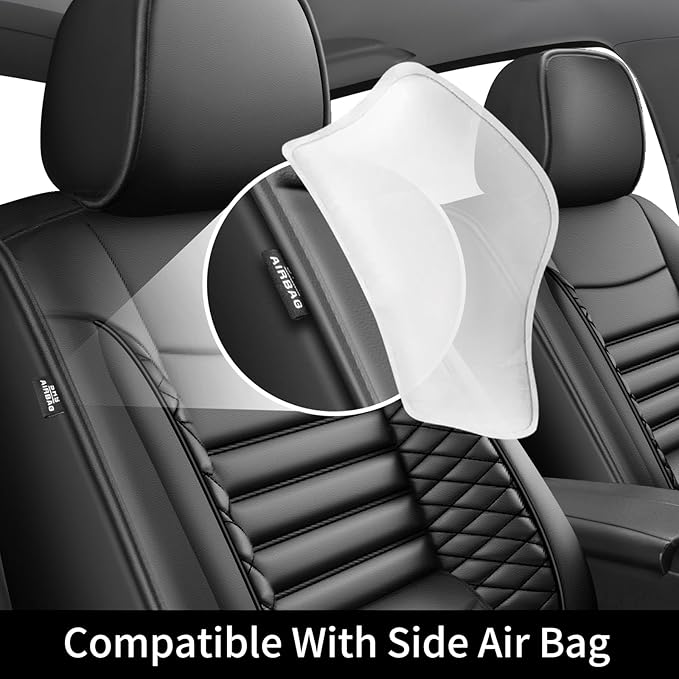 Fit Crosstrek Car Seat Covers for Subaru Crosstrek 2016-2025 2026 - Upgraded Premium Waterproof & Breathable Leather, Airbag Compatible, All-Weather Seat Cushion Protector (Full Set, Black)