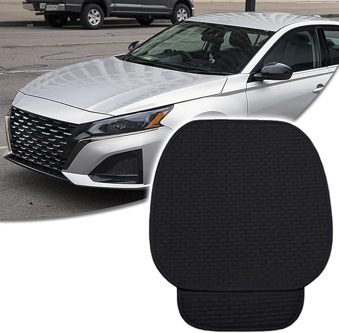 2PCS Car Seat Cushion Covers, Car Seat Cover Pad Front Bottom Protector Mat with Storage Pocket, Breathable Comfortable Auto Front Cushion Pad Mat for Most Vehicle and Office Accessories(Black)