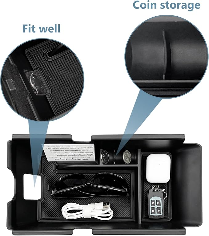 Compatible with Camry XLE or XSE 9th 2024 2025 & Camry LE SE 9th 2024 2025 Center Console Organizer Tray Accessories (Black)