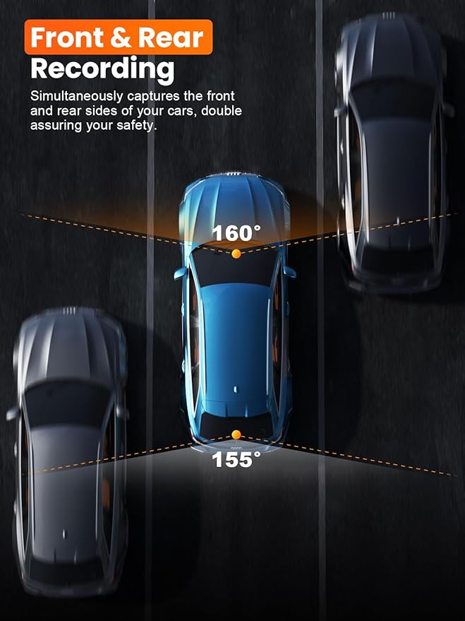 Affver 4K Dash Cam Front and Rear, Built-in 5G WiFi GPS, 64GB Card Included, 3.59'' IPS Screen Dash Camera for Cars, Dual Dashcam with G-Sensor, Loop Recording, WDR, Night Vision, 24H Parking Monitor