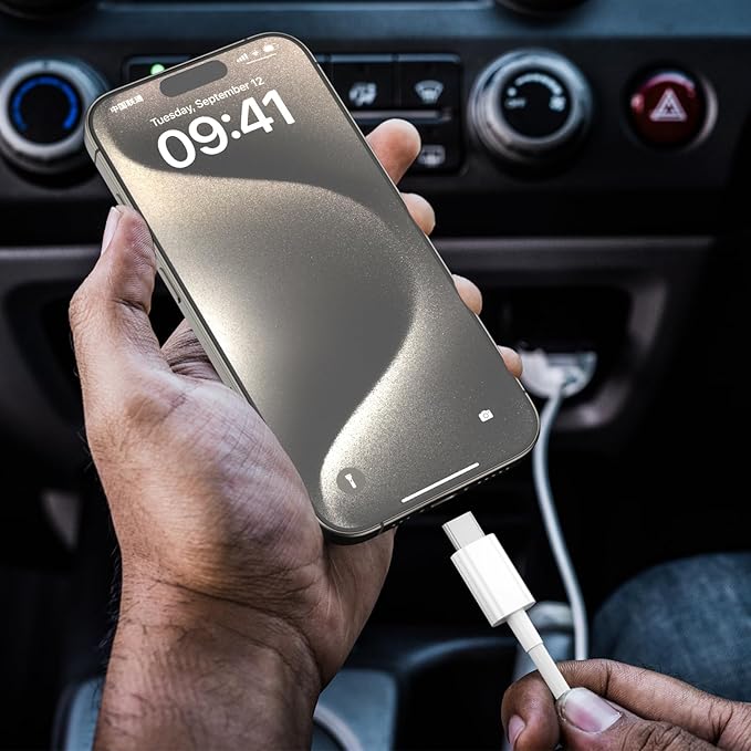Car Carplay Cable for iPhone 16/15,iPhone16/15 Plus 16/15Pro16/15Pro Max charger ,USB A to USB C for Carplay USB C Cord, iPad USB C Cable 10th, iPad Air Car Charger Cable Cord Replacement 10FT (White)