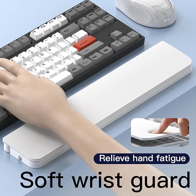 Keyboard Wrist Rest Pad with Cleaning Kit 22 in 1, Comfortable Ergonomic Wrist Support for Keyboard Typing Gaming Wrist Pad with Cleaner Kit Tool for Phone Earbuds Keyboard Cleaning