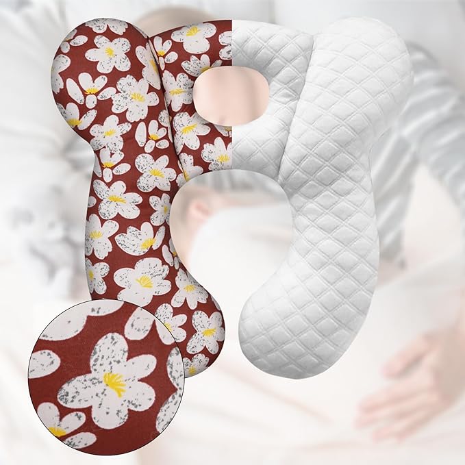 Baby Travel Pillow, Upgrade U-Shape Infant Pillow for Car Seat Pushchair and Stroller, Soft Comfortable Sleep Cushion for Kids Newborn and Toddler -Flower Red