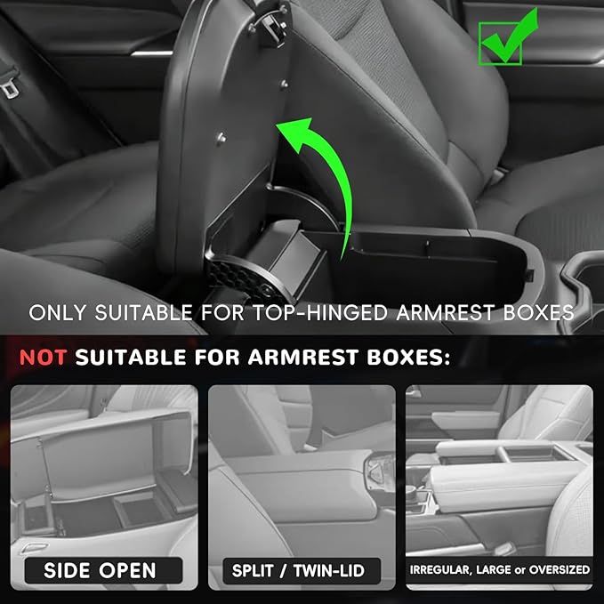 MARCHFA Center Console Armrest Cover Pad Car Armrest Cushion with Storage Pocket and Cup Holder Waterproof Auto Armrest Protector Pillow for SUV (Black)