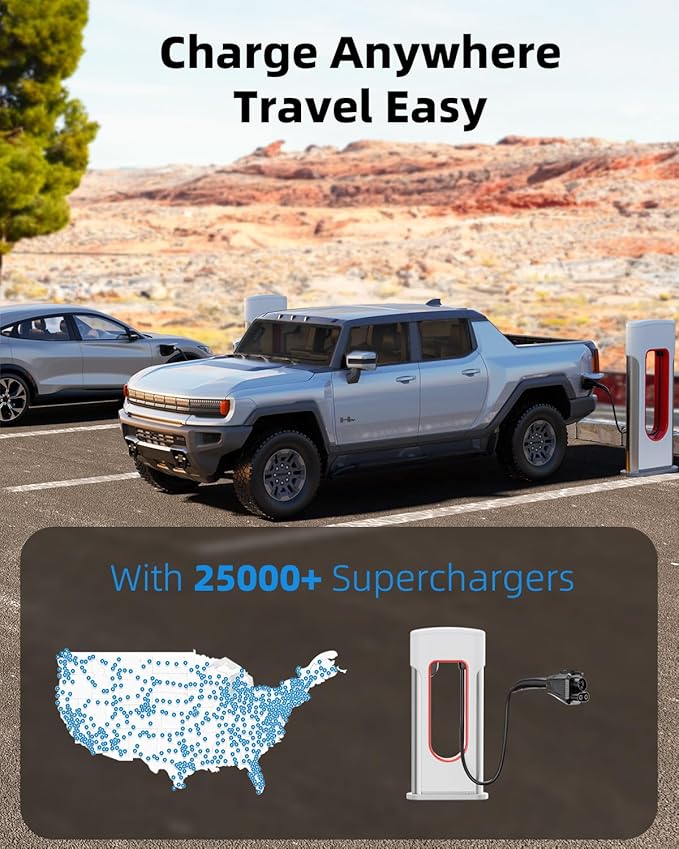 for Tesla Supercharger to CCS Charger Adapter, Max 500A 1000V Fast Charge for NACS to CCS1 Electric Vehicle Charging Adapter Compatible with Tesla Superchargers for Rivian,Ford,GM EVs