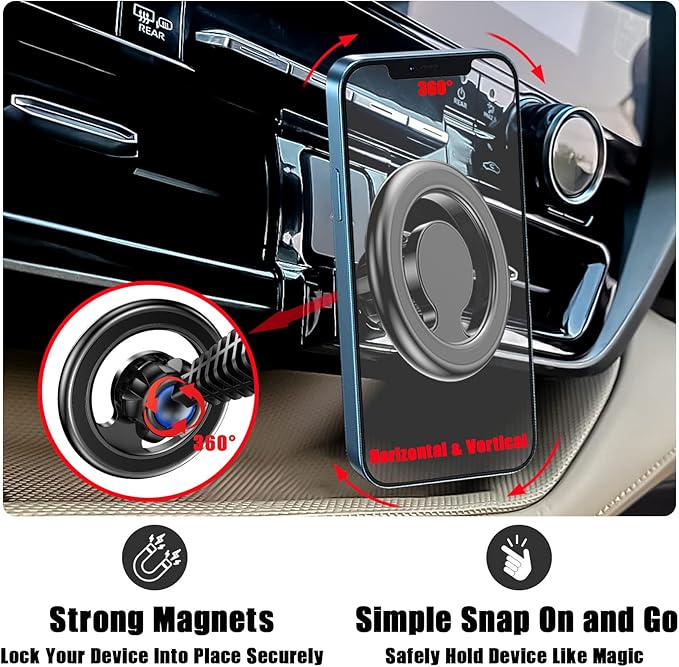 Car Phone Holder, Air Vent Phone Holder, Car Mount for Toyota Highlander 2020-2023, Magsafe Magnetic Navigation Stand Fit for iPhone 17 16 15 14 13 12 Pro Max Plus Mini, Magsafe Case, All Phones