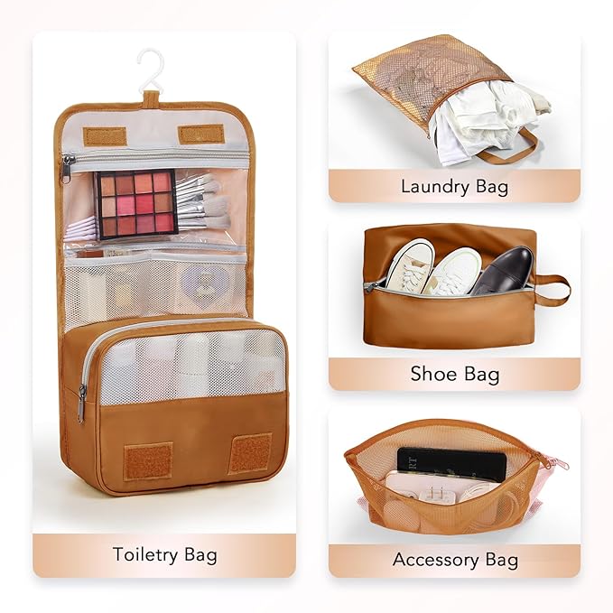 10 Set Compression Packing Cubes for Travel Essentials,Compressible Expandable Packing Cubes for Suitcase,OlarHike Luggage Organizer Bags for Travel,Handy Helper for Organizing Clothes(Brown)