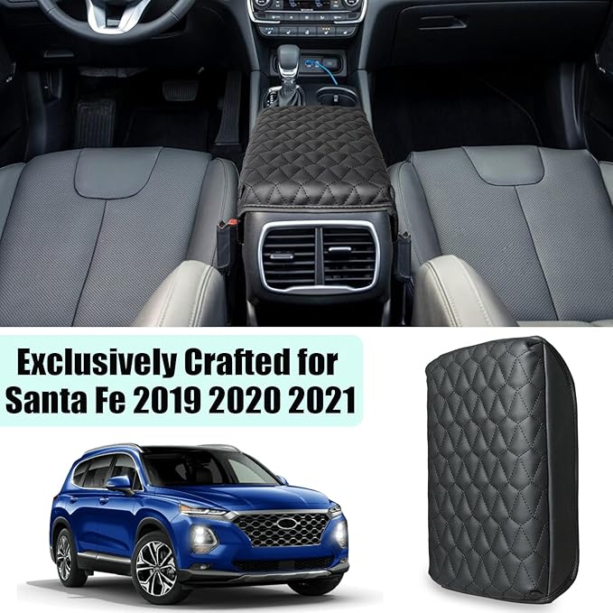 Center Console Cover for Santa Fe 2019 2020 2021 - Soft Armrest Pad Middle Console Cover Protector Cushion for Hyundai Santa Fe 2019 2020 2021 Interior Accessories