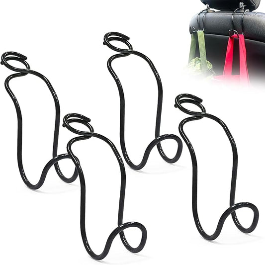 Car Hook for Purses and Bags 4 Pack Headrest Hangers for Backseat Storage Hard Hat Hanging Holder for Truck Car Stuff for Women Automotive Necessities Accessories New Driver Gifts (4 * Small Size)