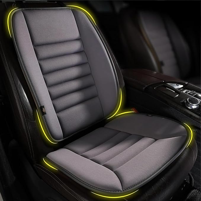 ‌Car Seat Cushion Back Support Pillow for Tesla Model S 2016-2022, Ergonomic Pain Relief Cushion, Memory Foam Lumbar Support for Driving, Adjustable & Washable Auto Pad, Dark-Gray