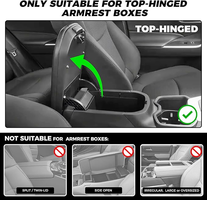 FREESOO Car Center Console Cover, Leather Armrest Cover for Car, Universal Middle Console Cushion With Storage Box, Cup Holder, Tissue Box, Phone Slot, Luxury Waterproof Interior Accessories, Wine Red