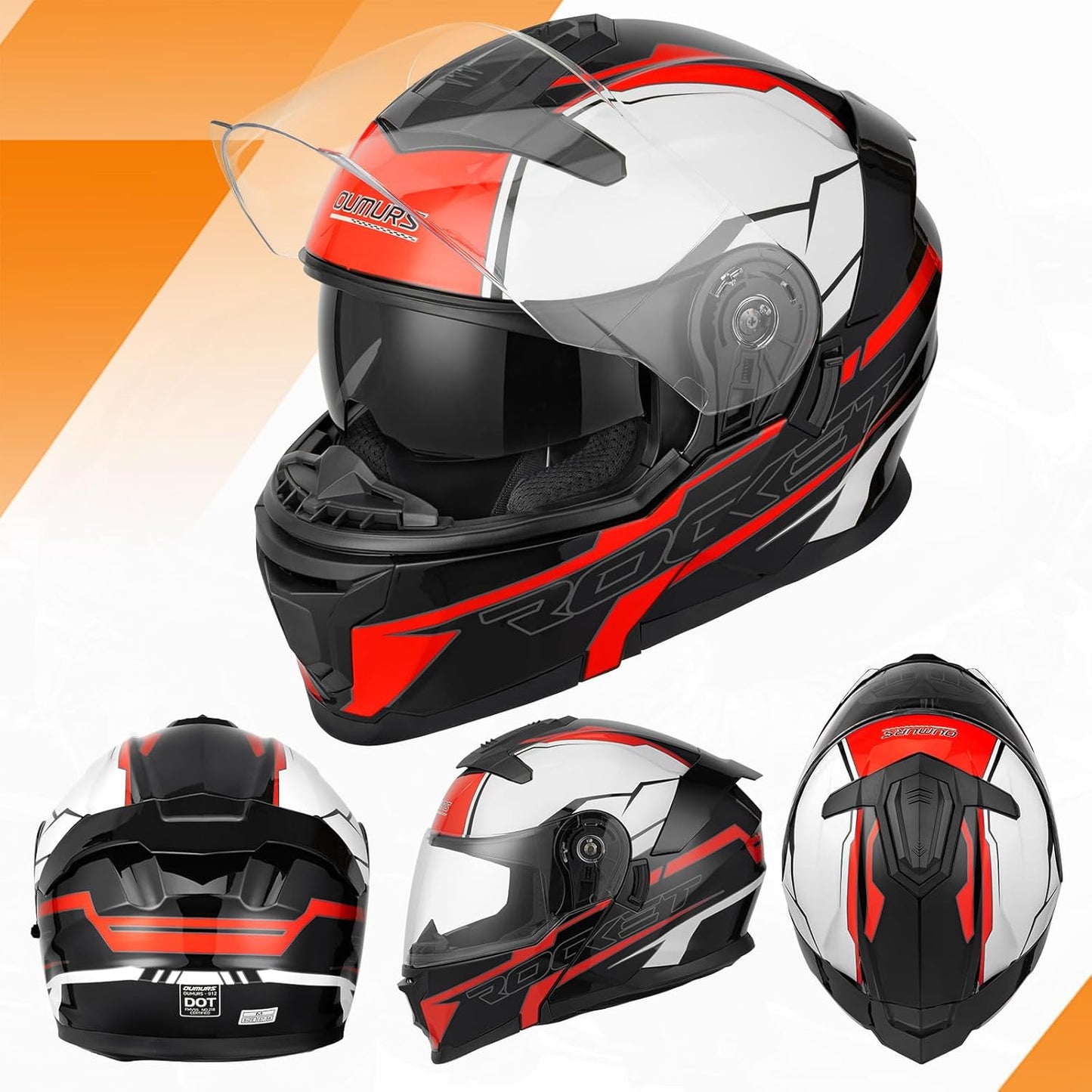 Modular Motorcycle Helmets Full Face Flip up Street Bike Motorcycle Helmet for Unisex Adult Model 912