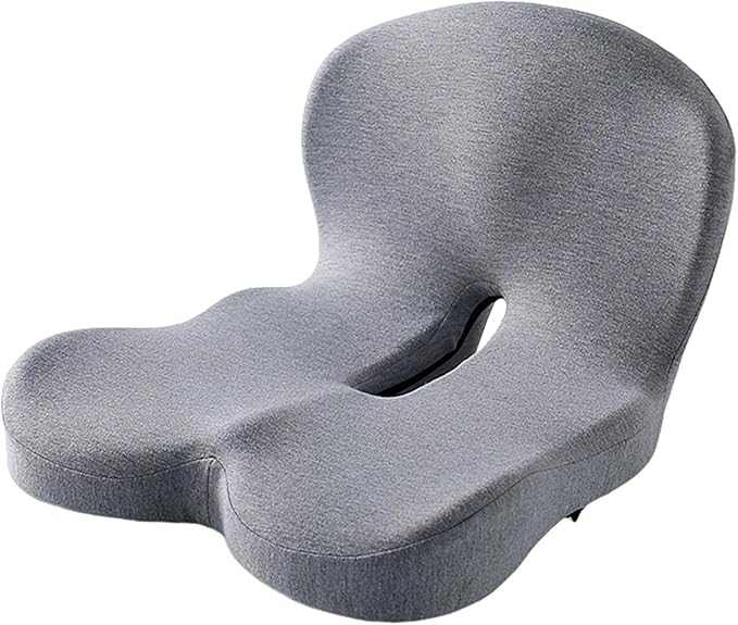 Car Seat Cushion for Long Driving, Ergonomic Memory Foam Seat Cushion, Car Seat Cushion for Back Pain and Lumbar Support Non Slip and Easy Clean for Driving Gaming Chair and Travel A Light Grey