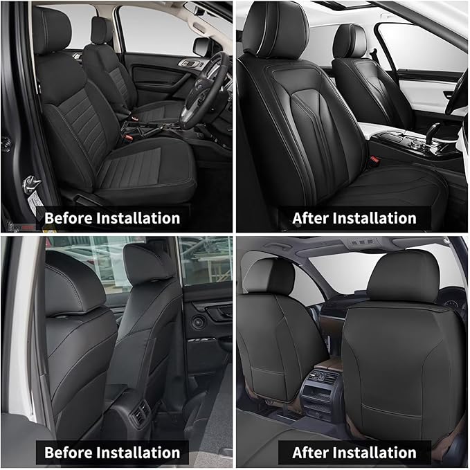 Car Seat Covers Fit for Kia Sorento 2007-2023 2024 2025 Custom Faux Leather Front Set Breathable Seat Cover Fit for Sorento (2 Seat,Black)
