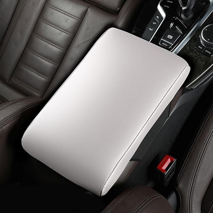Car Armrest Cover Pad for Mazda CX-5 2012–2025 Premium Leather Center Console Armrest Cushion Pad Anti-Scratch Waterproof Auto Interior Accessories White Style