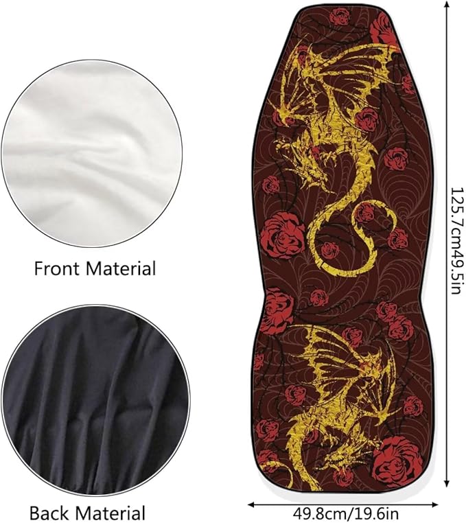 Cool Dragon Print Car Seat Covers Set of for 2 Front Seats,Auto Accessories Protectors Decor Universal Fit for Car Truck SUV