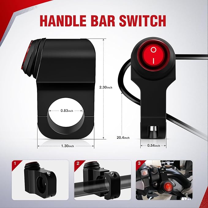 Nilight Wiring Harness Kit Nylon 16 AWG 2 Leads 12V Motorcycle Handlebar Switch On Off Power Relay Blade Fuse for LED Light Bar Off Road Lights on Motorcycles Bicycles ATV UTV