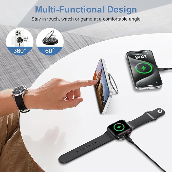 Samsung S25 Ultra Wireless Charger Fast Charging Pad Magnetic Charger for Samsung Galaxy S26 S25 Plus/S24 Ultra/S23/S22/S21/S20/S10,2Pack 15W Wireless Fast Charger Stand for iPhone 16 Pro Max/15/14/13