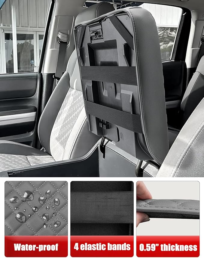 KBH Center Console Armrest Cover for Toyota Tundra 2014-2021, Vinyl Leather Arm Rest Cover for Car, Durable Middle Console Lid Covering, Middle-Cut