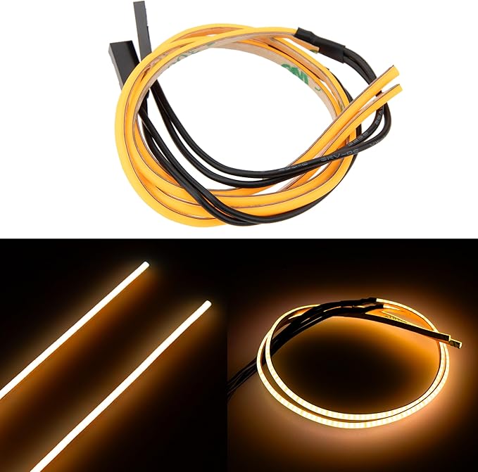 MEUS RACING RC LED Strip Colored Light Strip for TRX4M SCX24 1/24 1/18 RC Crawlers Upgrade (Orange)