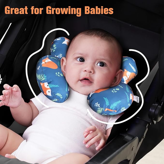 KAKIBLIN Baby Neck Pillow, Upgraded Baby Support Pillow,Baby Neck Support Pillow for Carseat, Newborn Neck Support for Car Seat,Pushchair,Travel