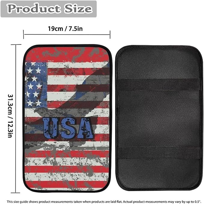 USA Flag Eagle Arm Rest Cushion Pads for Vehicle Arm Rest Cushion Pads Anti-dust Dog & Cat Paws Protector Universal Fit for SUV/Truck/Vehicle