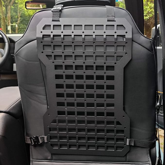 MAIKER 2pcs Tactical Seat Back Molle Panel Compatible with 2021-2026 Ford Bronco, Tactical Rigid Molle Aluminum Insert Panel with 4 Storage Bags and 10 Fastening Tape