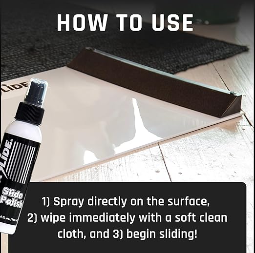 Silicone Lubricant Spray - 4oz Slide Board Polish - Friction-Reducing Lubricant for Slide Boards for Exercise, Hockey Tiles & Shooting Pads - Odorless, Multi-Purpose Surface Care