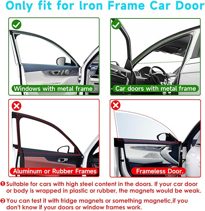 2 PCS Car Window Shades, Magnetic Double Layer Car Side Window Sun Shades with Full Shade/Half Shade, Front Window Covers for Driver,Car Accessories