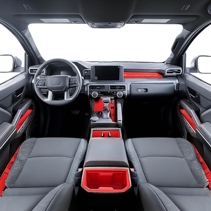 Interior Silicone Liner Insert Custom Fit for Tacoma 2024-2026, Silicone Organizer Tray for Tacoma Gen 4th Double Cab only - Fully Covered - for Tacoma Accessories