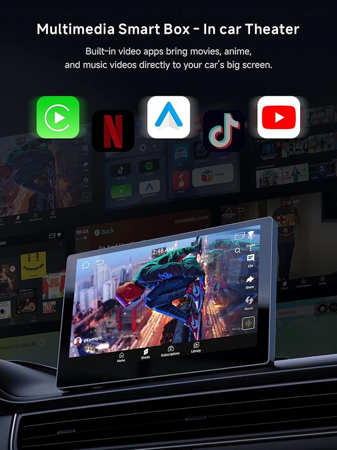 Magic AI Box, Wireless CarPlay/Android Auto Adapter, Car Video Box Supports for Netflix/YouTube/TikTok/TF Card, DriveChat AI Smart Box with GPS/Dual Bluetooth