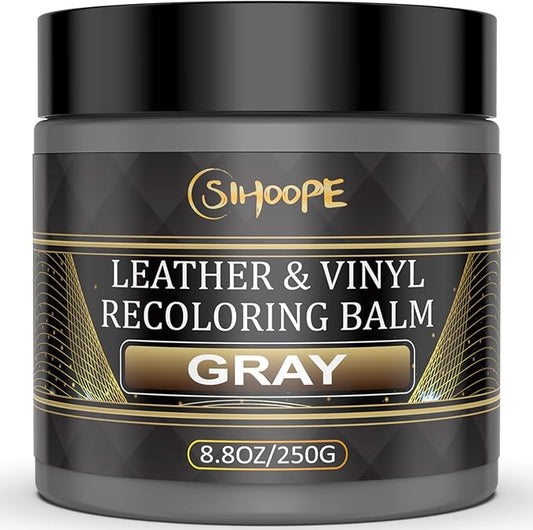 2025 New Advanced Leather Recoloring Balm,Gray Leather Repair Kit for Furniture,Leather Dye Filler,Couch Paint and Repair,Leather Color Restorer for Couches,Leather Scratch Remover for Car Interior