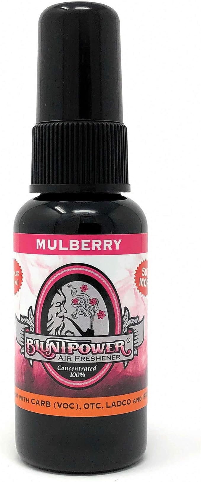BluntPower (Mulberry, 1 Pack) Concentrated Air Freshener for Room and Car Spray - Oil-Based Diffuser Spray Bottle - Long-Lasting Bathroom Spray, Car Freshener, & Odor Eliminator Spray