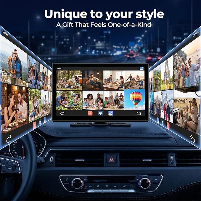 LAMTTO 9" Wireless CarPlay Screen with Net-Flix YouTube Apps Portable Car Play Screen for Apple Carplay and Android Auto with Backup Camera Navigation Bluetooth Voice Control AUX Siri