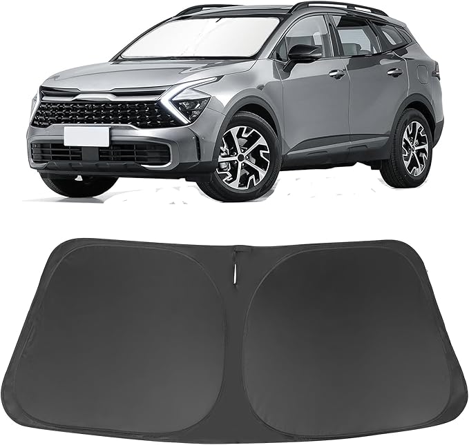 Windshield Sun Shade Custom Fit for 2023 2024 2025 2026 Kia Sportage Accessories Foldable Sunshade Sun Blocker Protect Car from Sun Rays & Heat Damage Keep Your Car Cooler