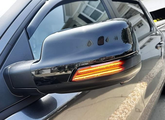 iJDMTOY Smoked Lens Dynamic Sequential Blink/Flow Full LED Side Mirror Turn Signal Light Assembly Kit Compatible with 2019-up Dodge RAM 1500