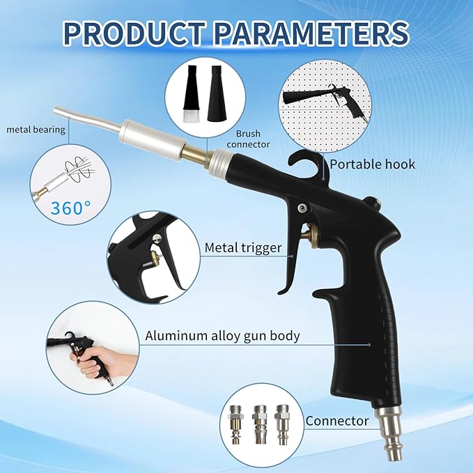 Car Cleaning Gun Detailing Interior Dryer Air Blow Gun|Car Detailing Kit Interior Cleaner|High Pressure Blower Gun|Car Cleaning Kit for Swiftly Removing Dirt an Dust with Air Flow