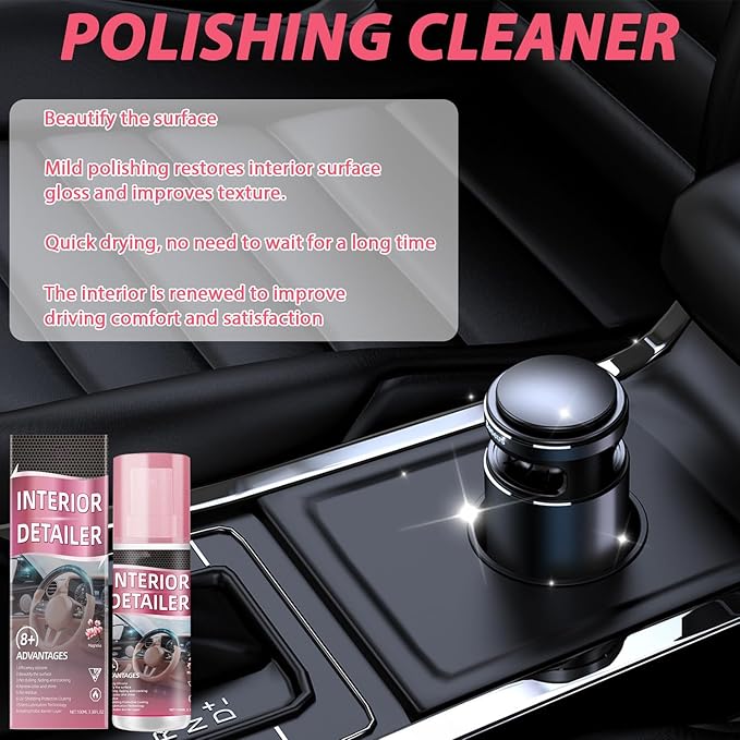 2PCS Polishing Cleaner Car Interior,100ml Polishing Cleaner car Interior,2026 Upgrade Car Interior Cleaner Spray,Total Car Interior Cleaner Rejuvenation,Interior All Purpose Car Cleaner