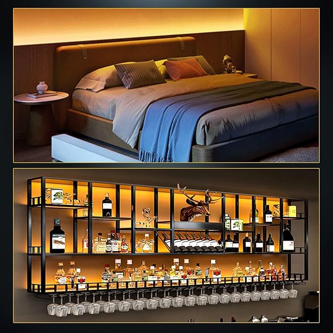 YM E-Bright Led Strip Lights Waterproof IP68 Flexible Amber Yellow Strip Lights Exterior Interior 16.4Ft 600SMD for Home Bedroom Party Holiday Neon Decoration Stage Marine Lights (No Power Adapter)